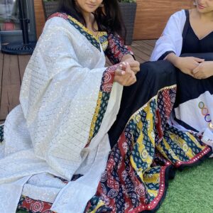 Fully Stitched Chaniya Choli Lehenga Set – Multicolour Folk Stripes