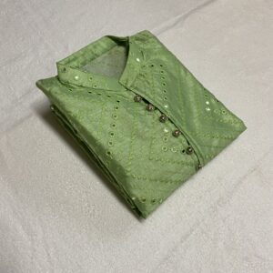 Embroidered Men’s Kurta – Mirror Work