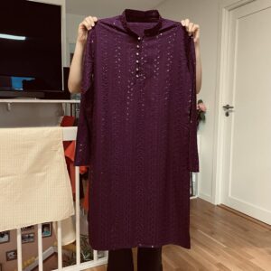 Chikankari Embroidered Men’s Kurta – Sequin Work