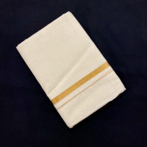 Cotton Veshti Double Mundu – Royal Gold Border
