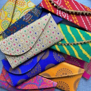 Handmade Gift Clutch Pouch Set of 10 Multicolor Envelope Bags