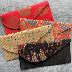Handmade Gift Clutch Pouch Set of 4 Multicolor Envelope Bags