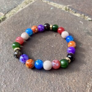 Multicolor Chakra Beaded Bracelet Stretch Fit