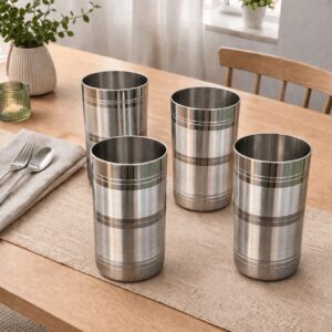 Set of 4 Stainless Steel Glasses