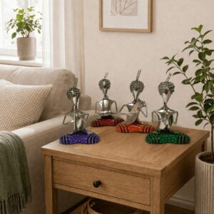 Metal Sitting Musician Figurines Set of 4