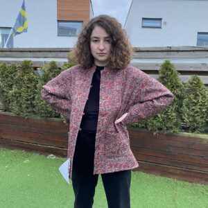 Handmade Kantha Reversible Cotton Jacket Rust Red Paisley