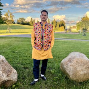 Handmade Kutch Embroidered Cotton Jacket Multicolor Mirror Work Mens