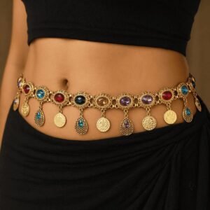 Metallic Waist Chain Body Chain Gold Multicolor