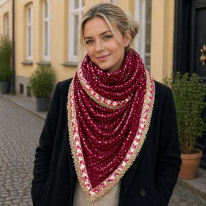 Bandhej Tie Dye Dupatta Scarf Maroon