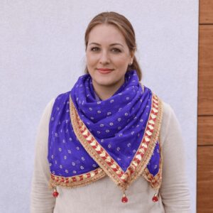 Bandhej Tie Dye Dupatta Scarf Royal Purple