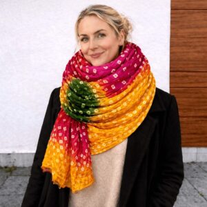 Bandhej Scarf Dupatta Sunset Fusion