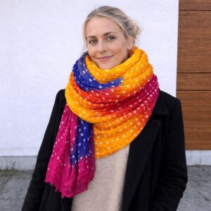 Bandhej Scarf Dupatta Sunset Radiance Blend