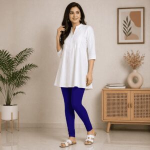 Stretch Cotton Leggings Ink Blue