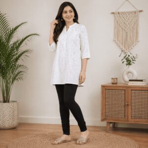 Stretch Cotton Leggings Black